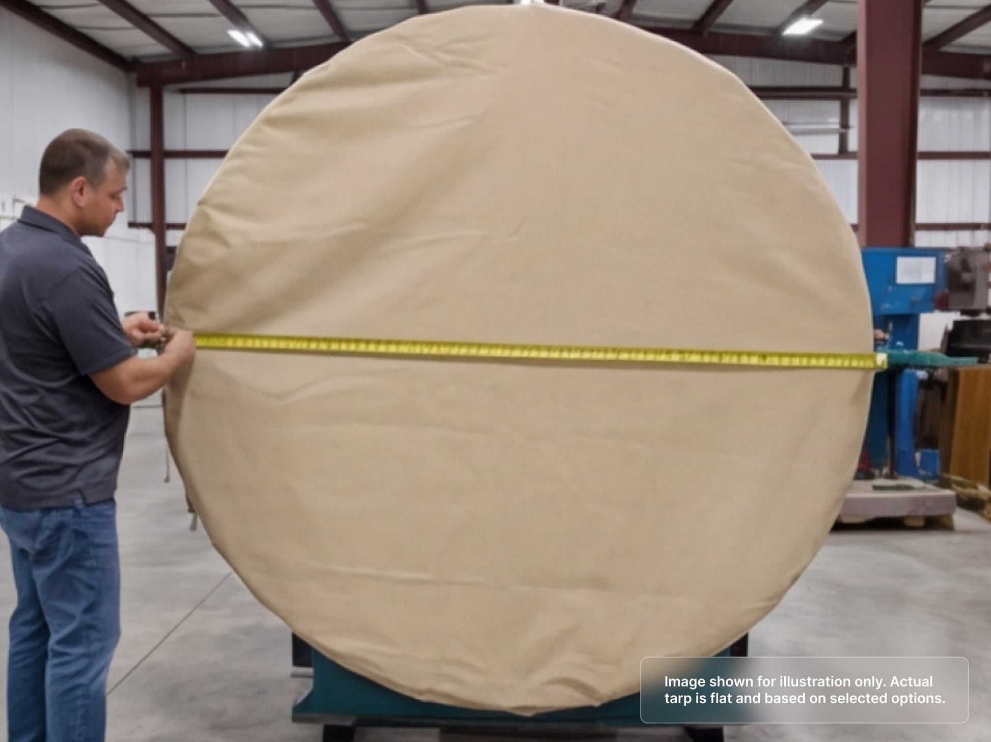 Round Heavy Duty Vinyl Tarp with Made-to-Order