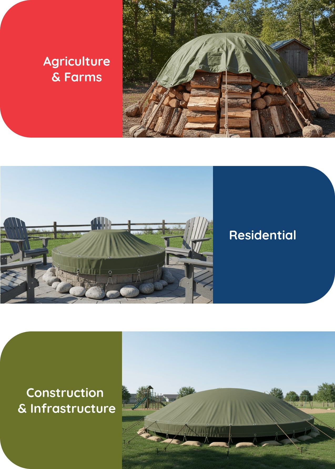 Round Canvas Tarp usage