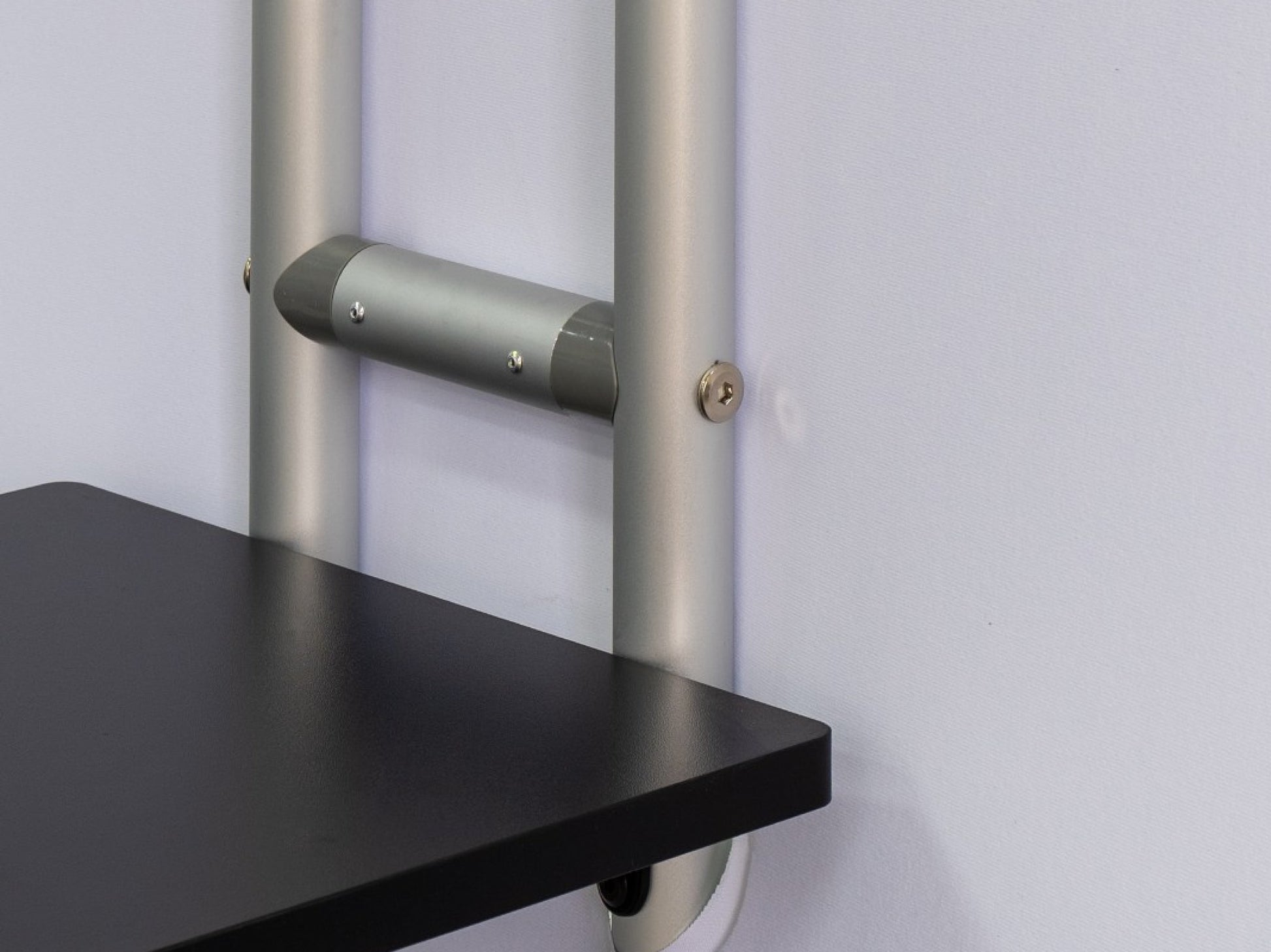 S Shaped Banner Stand With Display Shelves Shelf Details