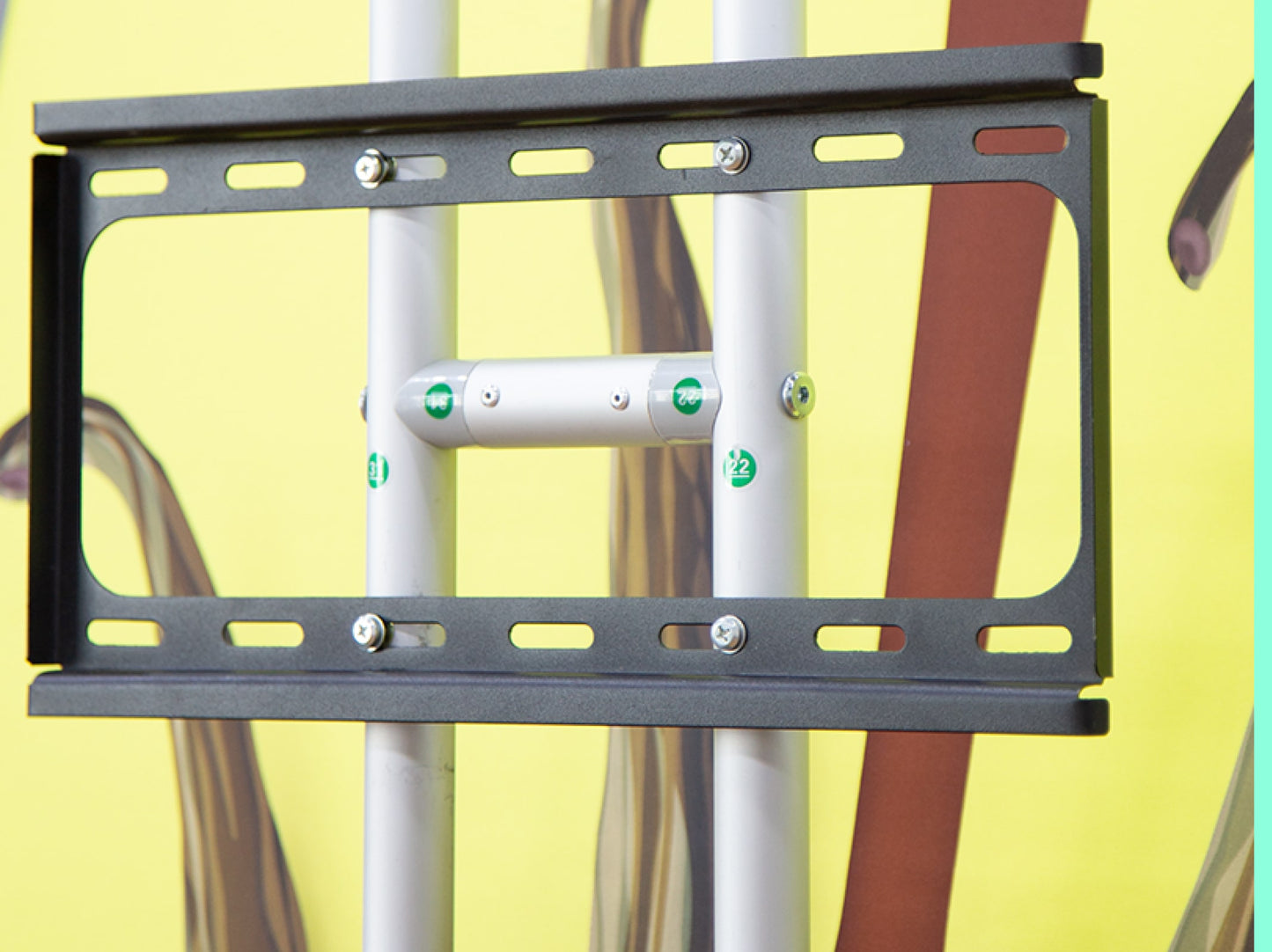 S Shaped Banner Stand With Display Shelves TV mounting panel