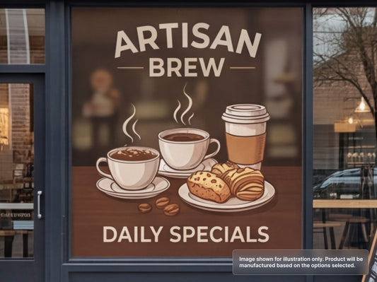 See Through Perforated Window Signs