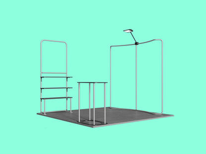 Showcase Curved Display - L Shape Booth 10x10 - Structure