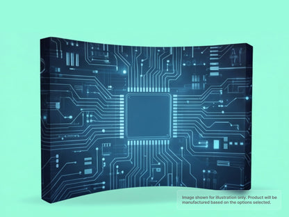 Single Piece Fabric Fabric Curved Pop Up Display