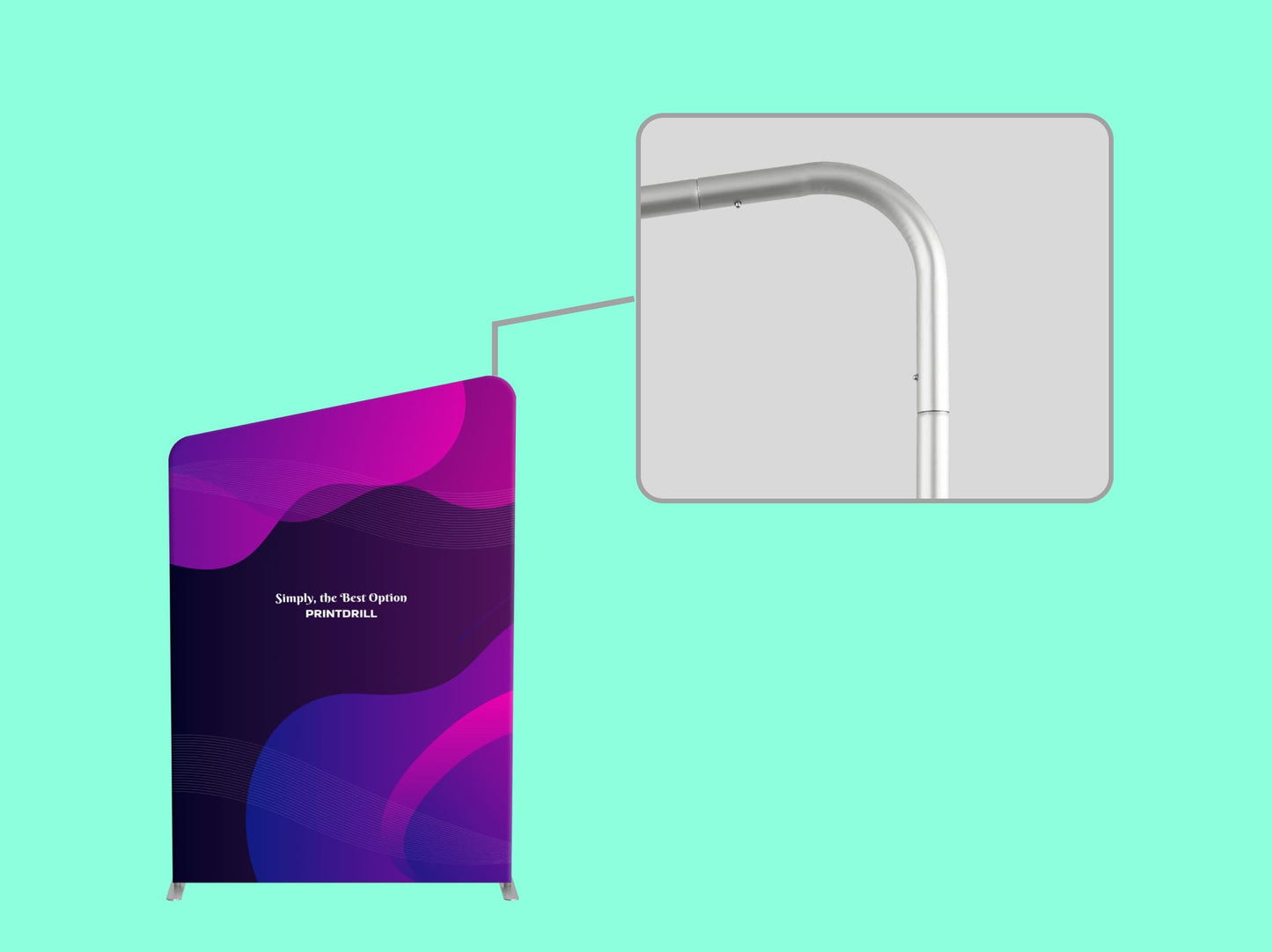 Slope-Top Fabric Banner Stand Frame Corner Structure