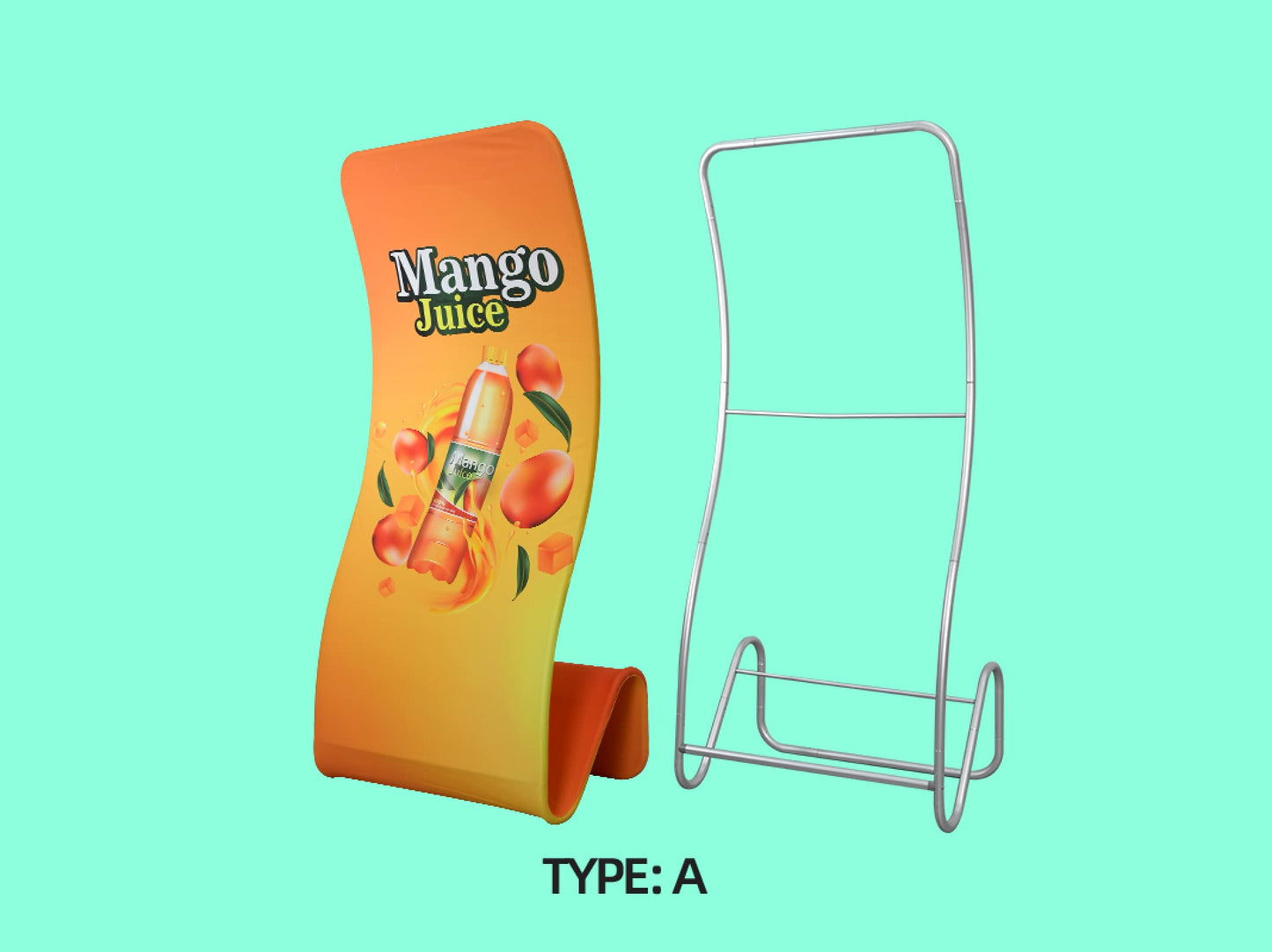 Snake Fabric Display Stands Type A with Frame