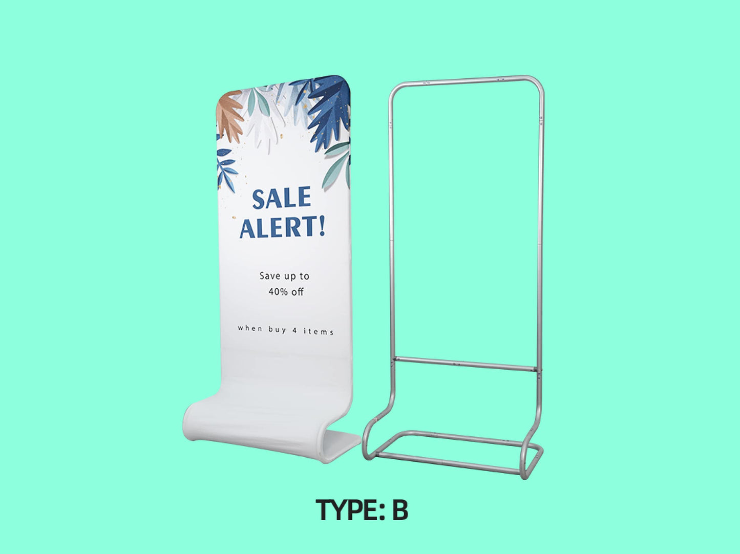 Snake Fabric Display Stands Type B with Frame