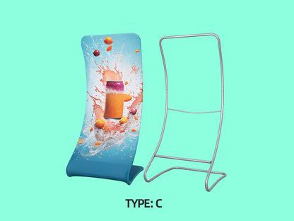 Snake Fabric Display Stands Type C with Frame