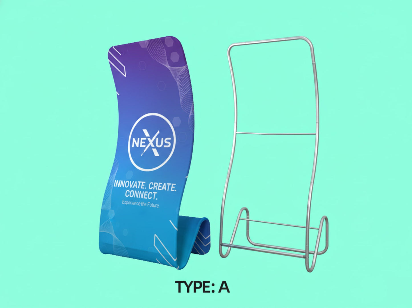 Snake Fabric Display Stands for Retail Type A and Frame