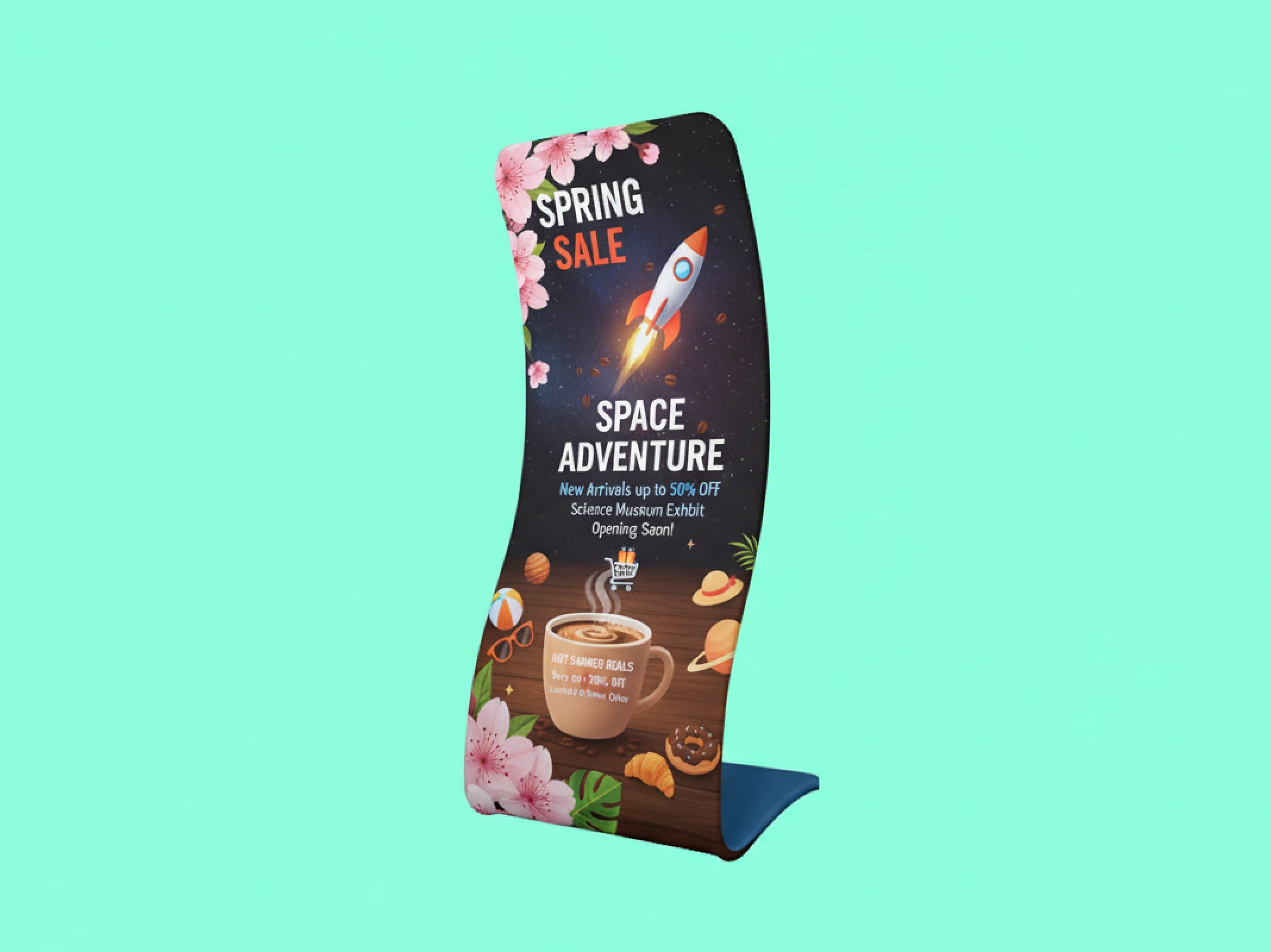 Snake Fabric Display Stand | Curved Tension Fabric Banner – PRINTDRILL