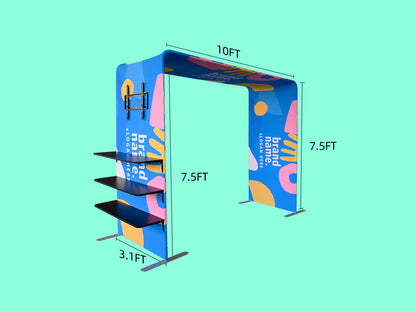 Square Arch Display with TV Rack Size 10 ft