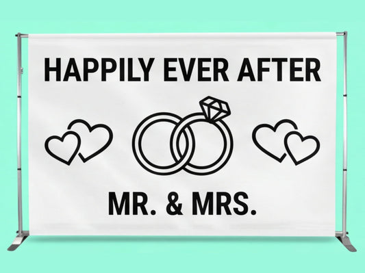 Step and Repeat Banner Adjustable Stand for Brides Grooms