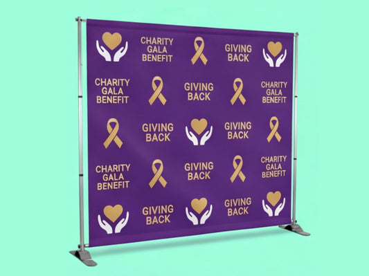 Step and Repeat Banner Adjustable Stand for Charity Galas