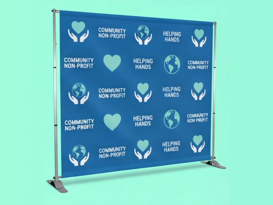 Step and Repeat Banner Adjustable Stand for Non Profits