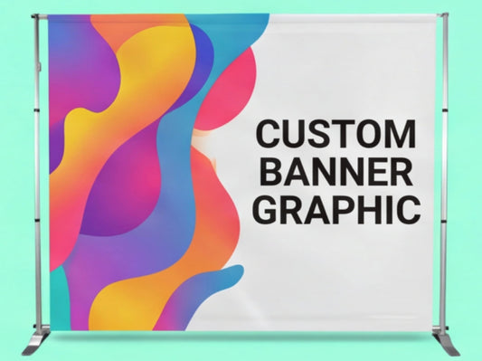 Step and Repeat Banner Adjustable Stand with Banner Graphic