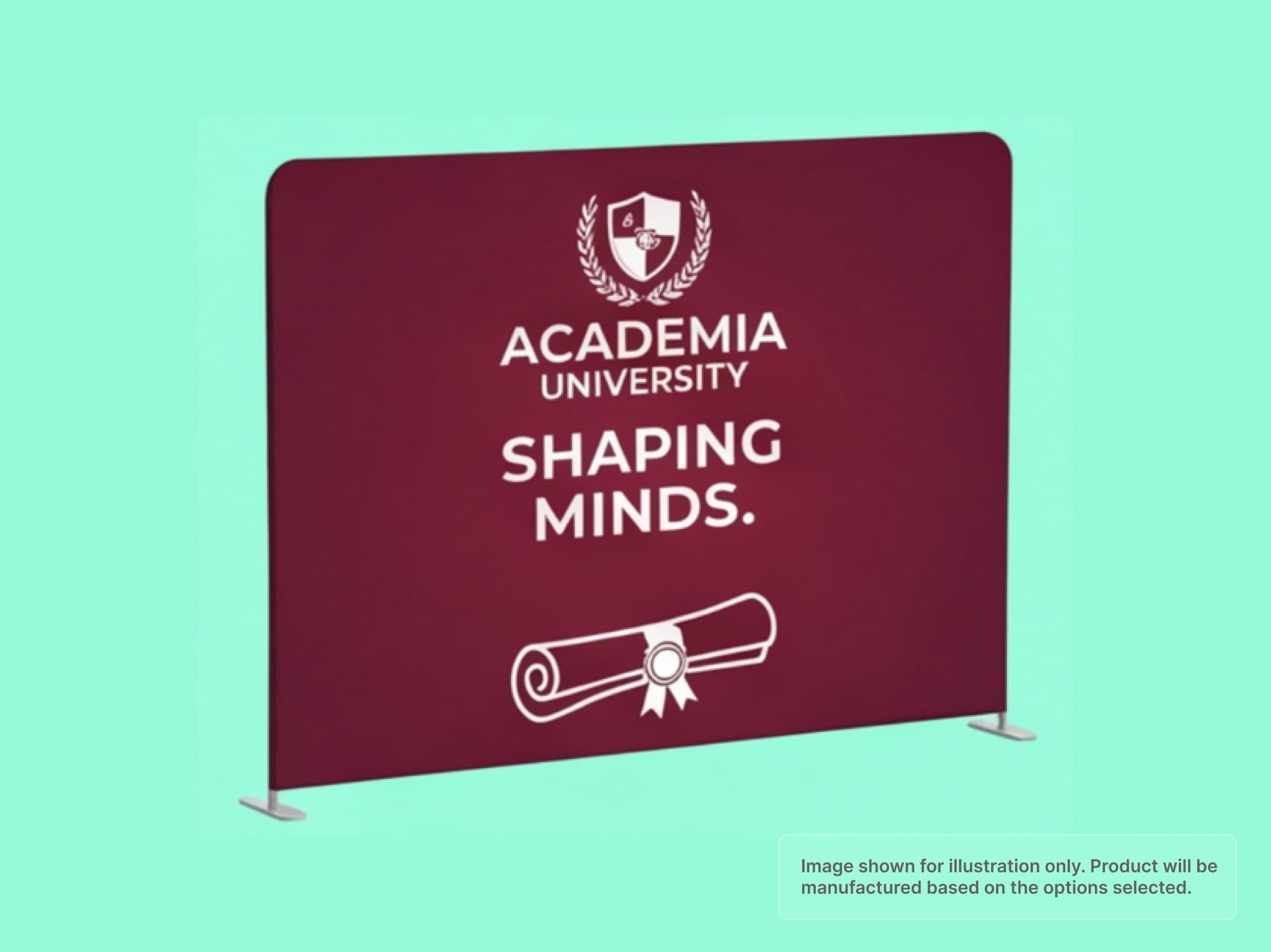 Straight Pillow Case Tension Fabric Backdrop for Higher Education