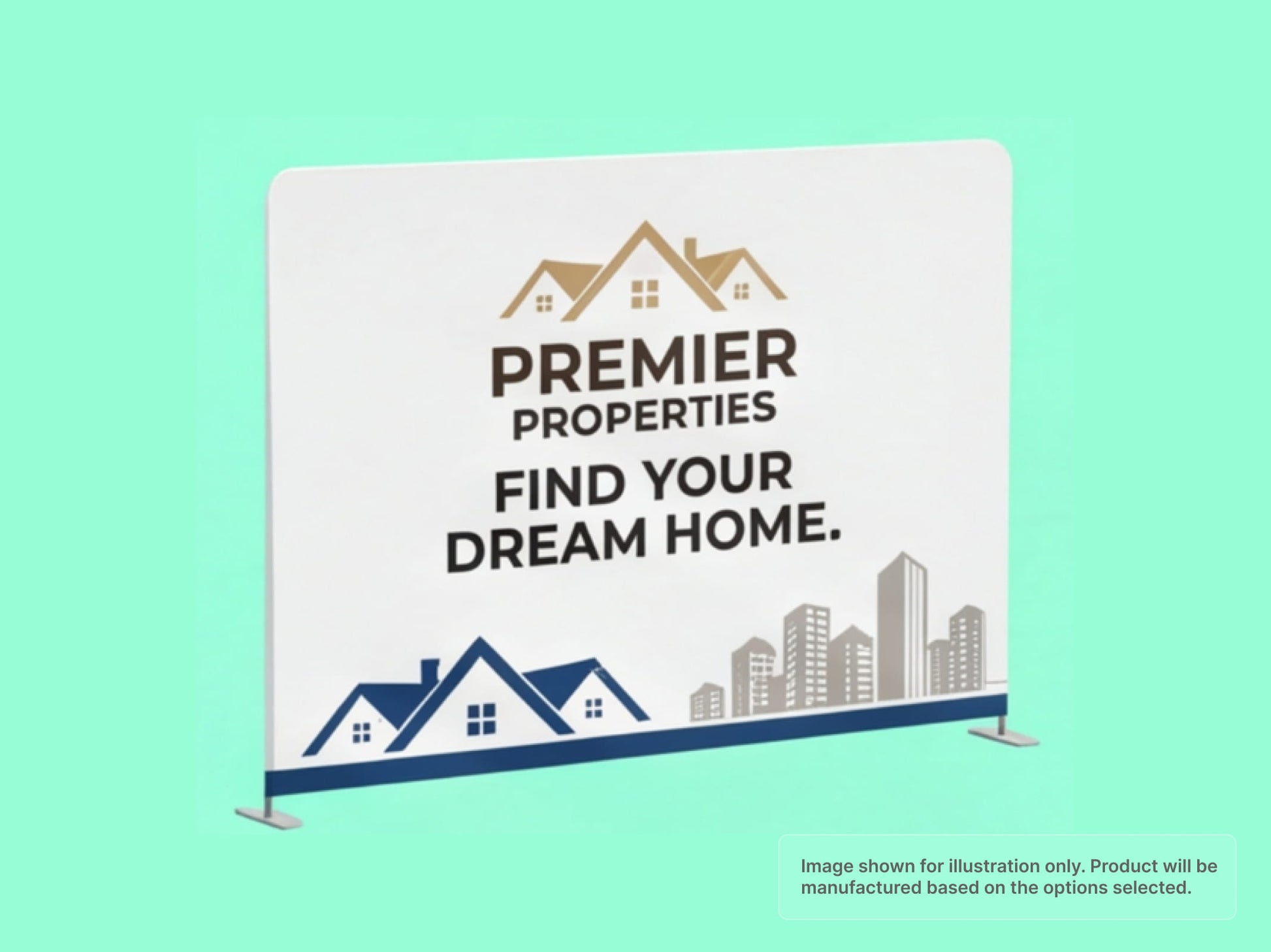Straight Pillow Case Tension Fabric Backdrop for Real Estate