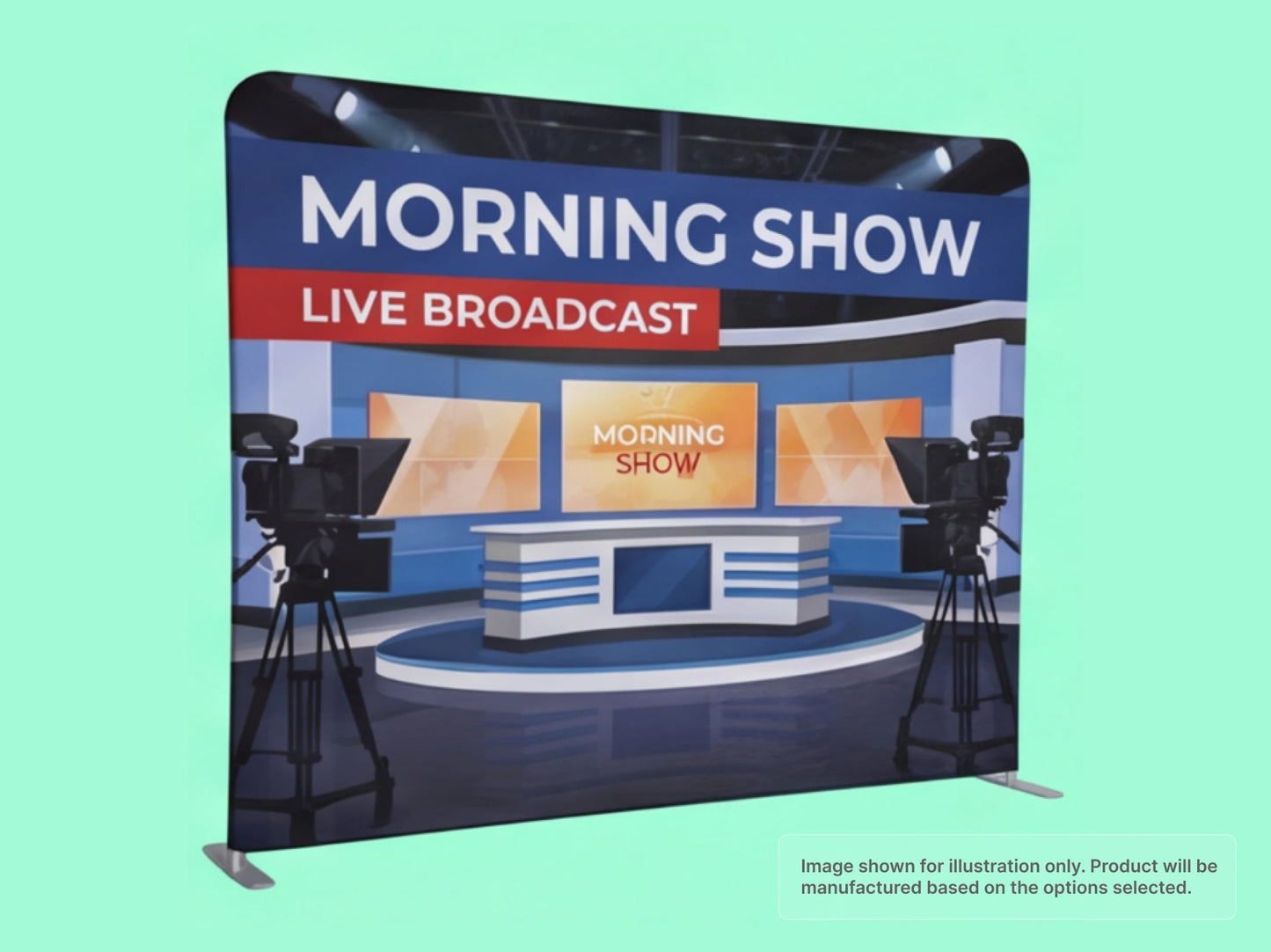 Straight Pillow Case Tension Fabric Backdrop for TV Studio