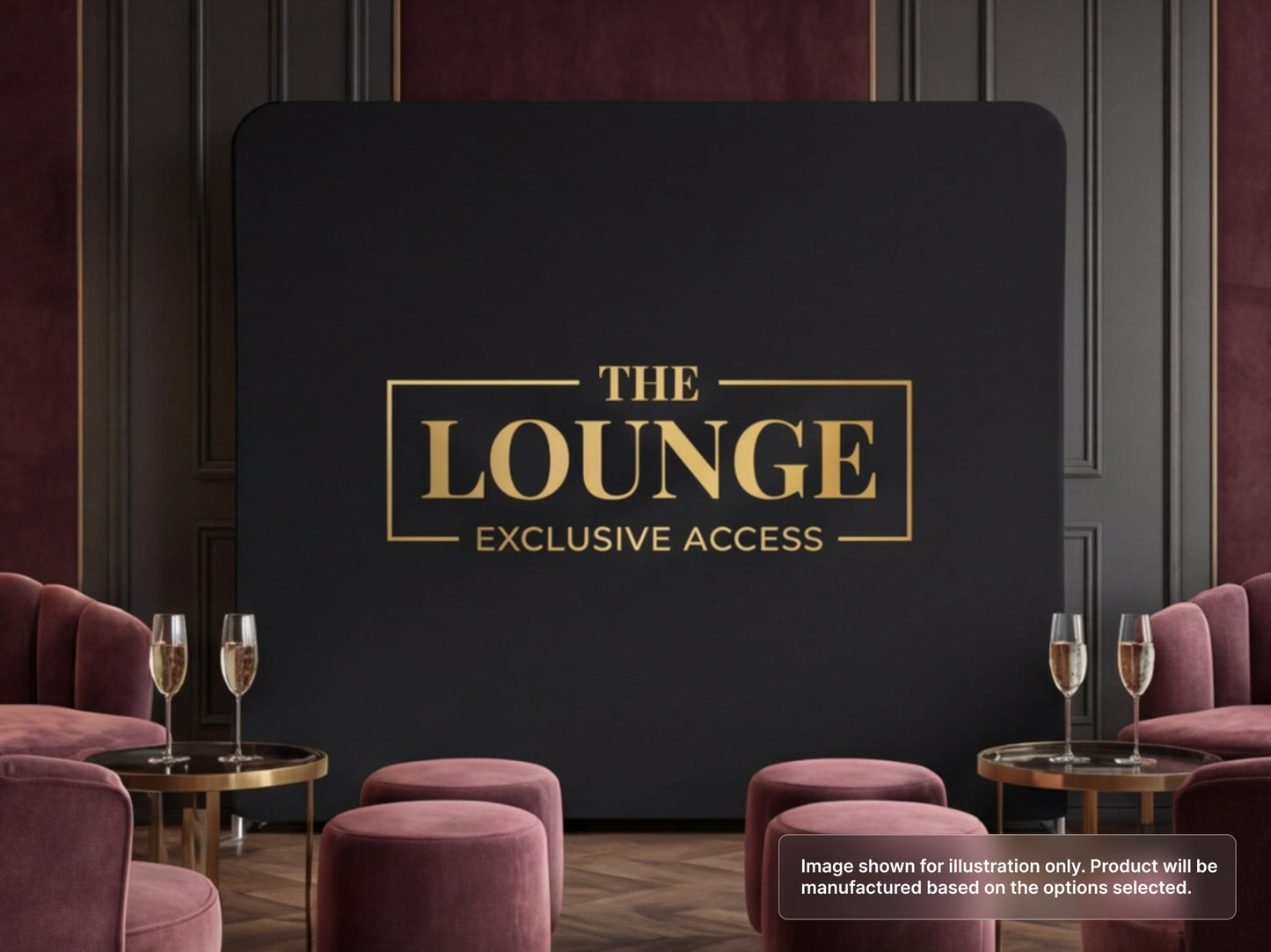 Straight Pillow Case Tension Fabric Backdrop for VIP Lounge