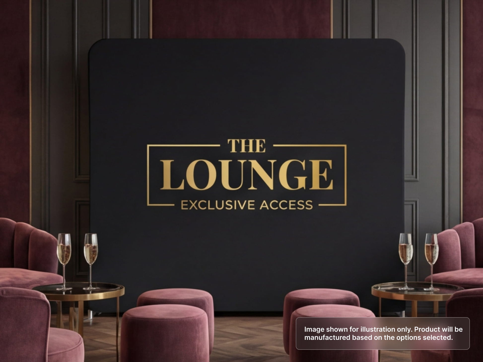 Straight Pillow Case Tension Fabric Backdrop for VIP Lounge