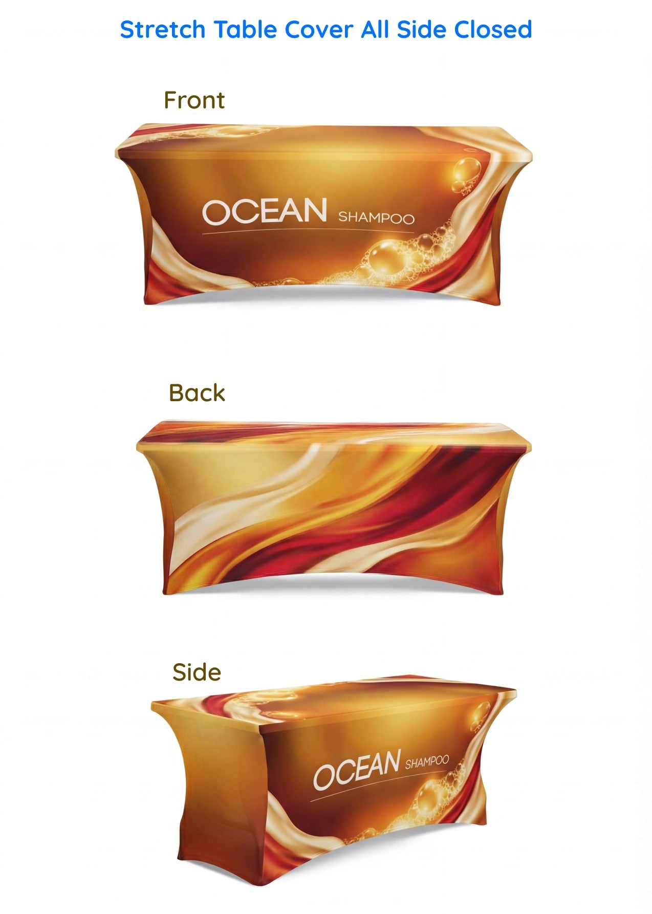 Stretch Table Cover All Side Closed All Views