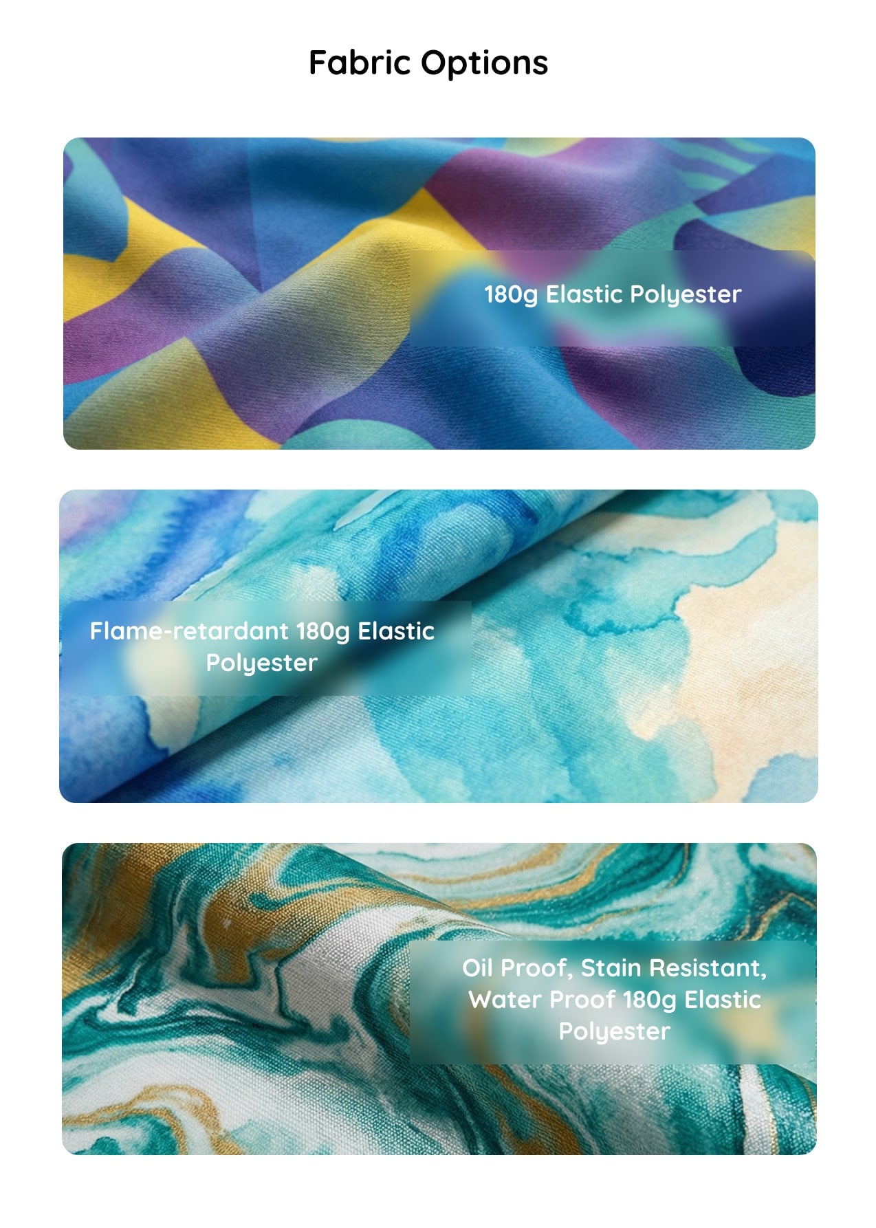 Stretch Table Cover Fabric Options