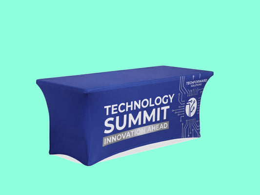 Stretch Table Cover with Open Back Side View