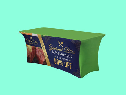 Stretch Table Cover with Zipper Side View
