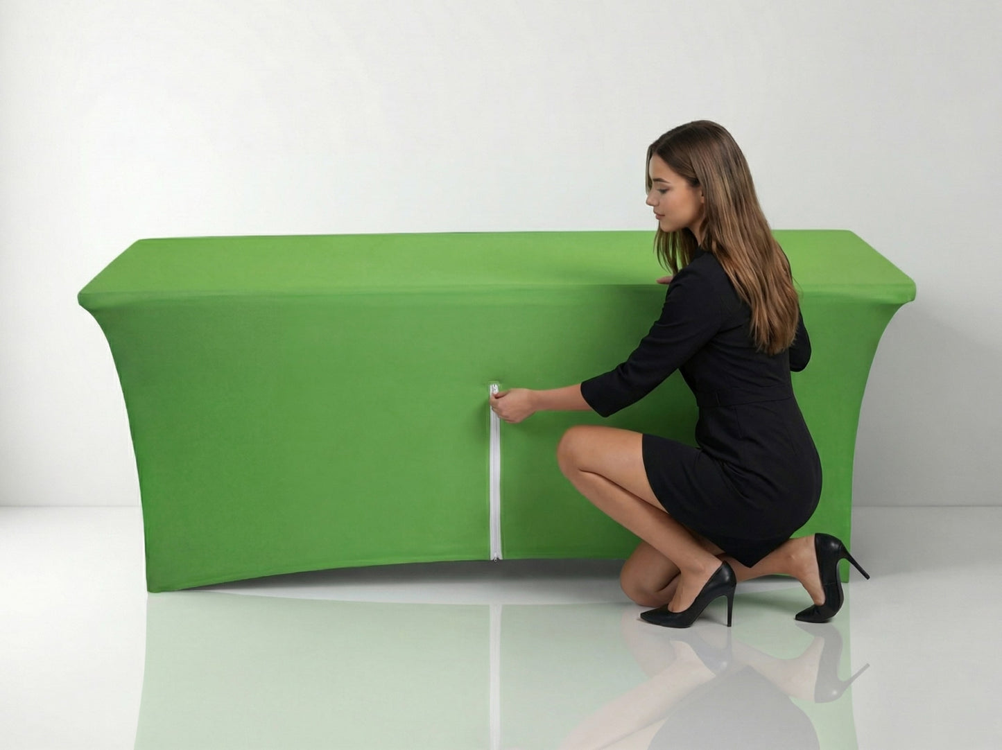 Stretch Table Cover with Zipper for storing purposes 