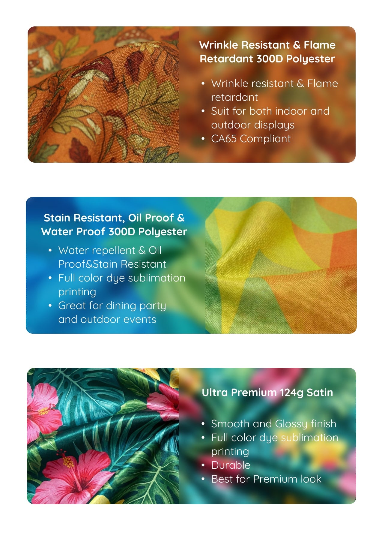 Table Runner Fabric options