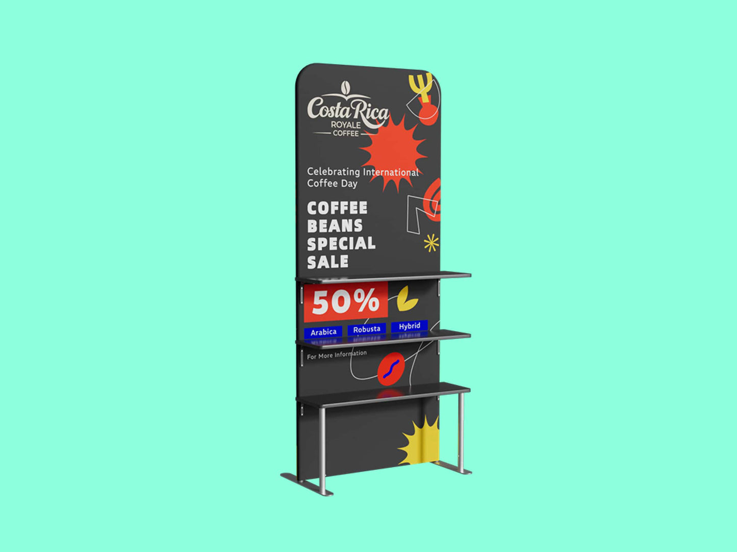 Tension Fabric Display Rack Ready for Trade Show