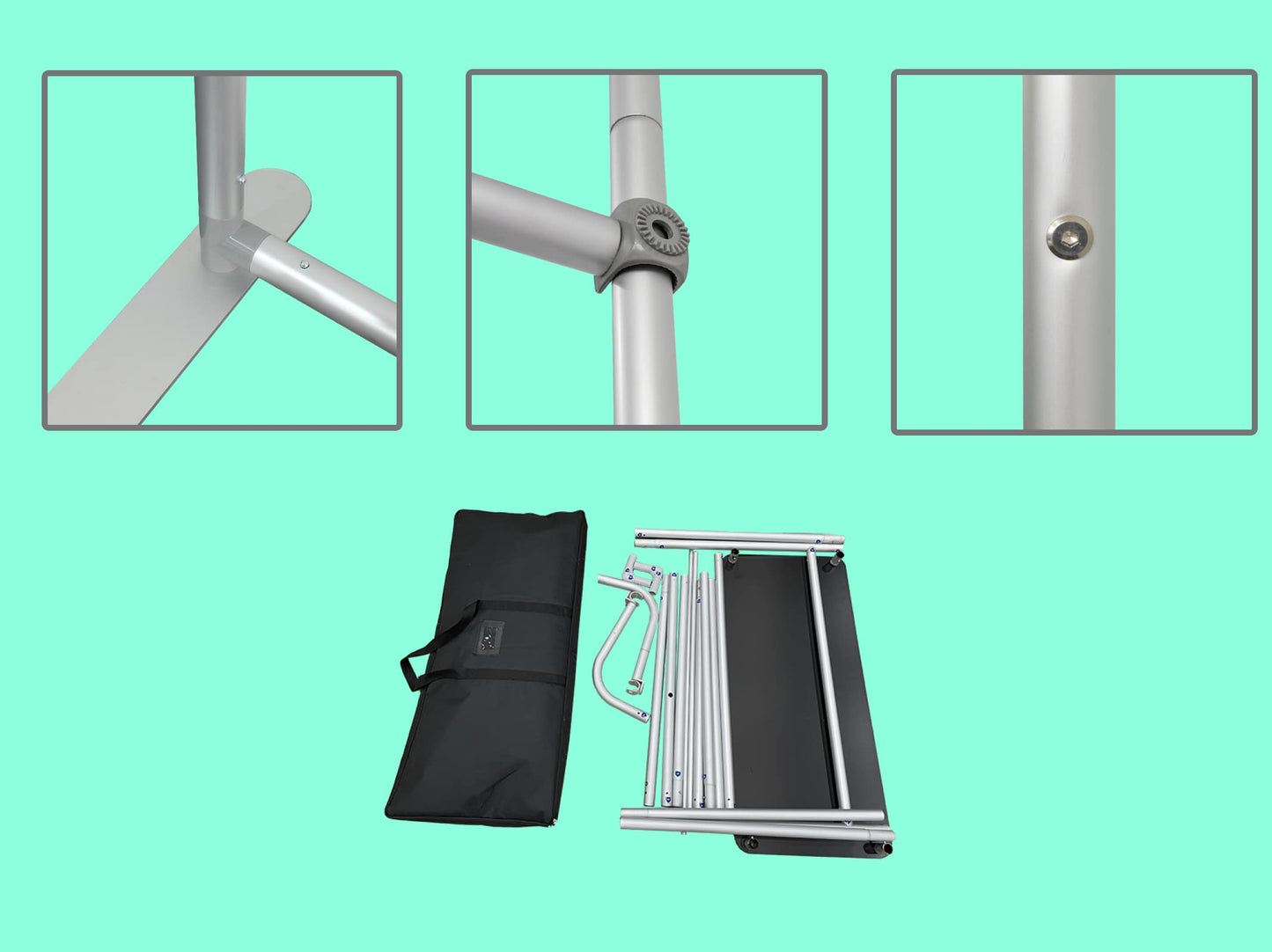 Tension Fabric Stand With Hanging Rail Hardware