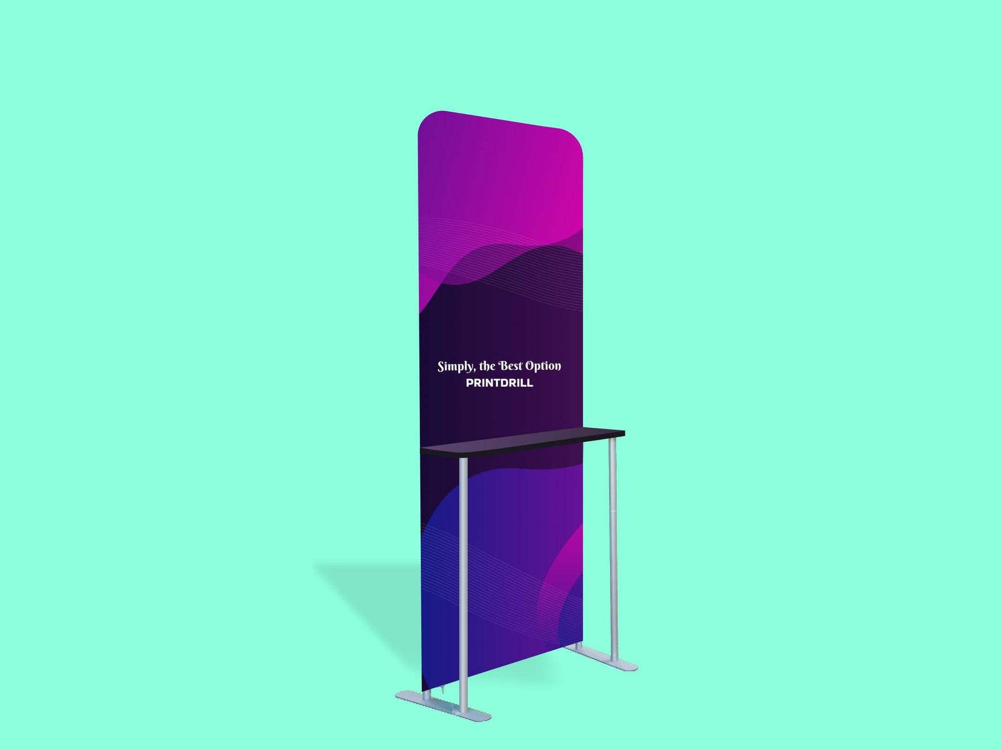 Tension Fabric Stand With LCD Board Side View