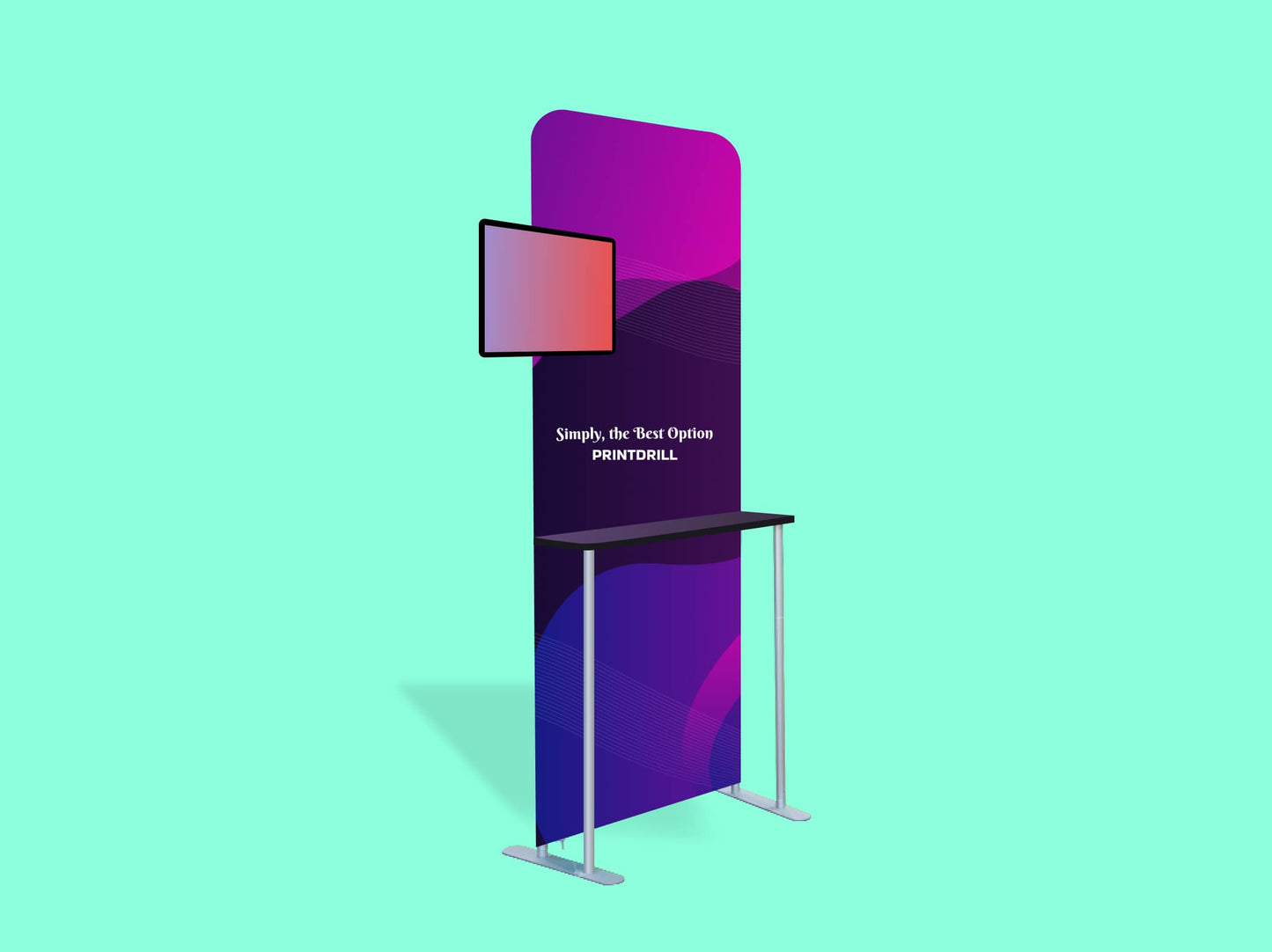 Tension Fabric Stand With LCD Board for Trade Show