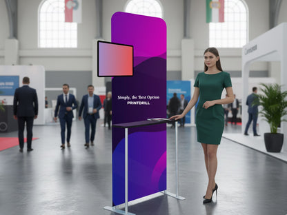 Tension Fabric Stand With LCD Board in Trade Show or exhibition 