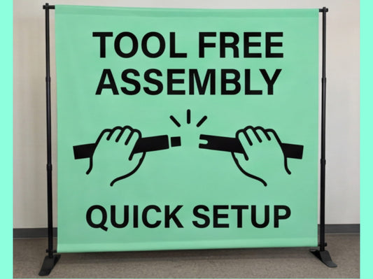 Tool free Assembly Step and Repeat Banner Adjustable Stand