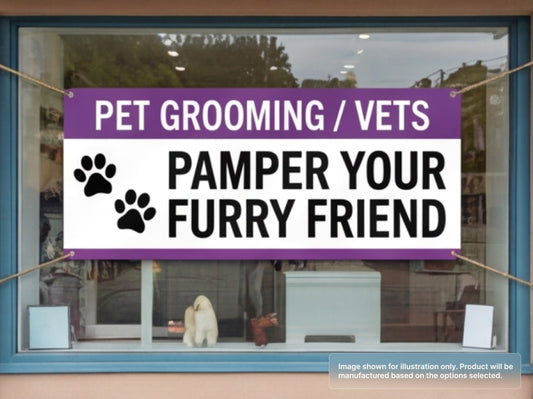 Custom Vinyl Banner for Pet Grooming or Vets