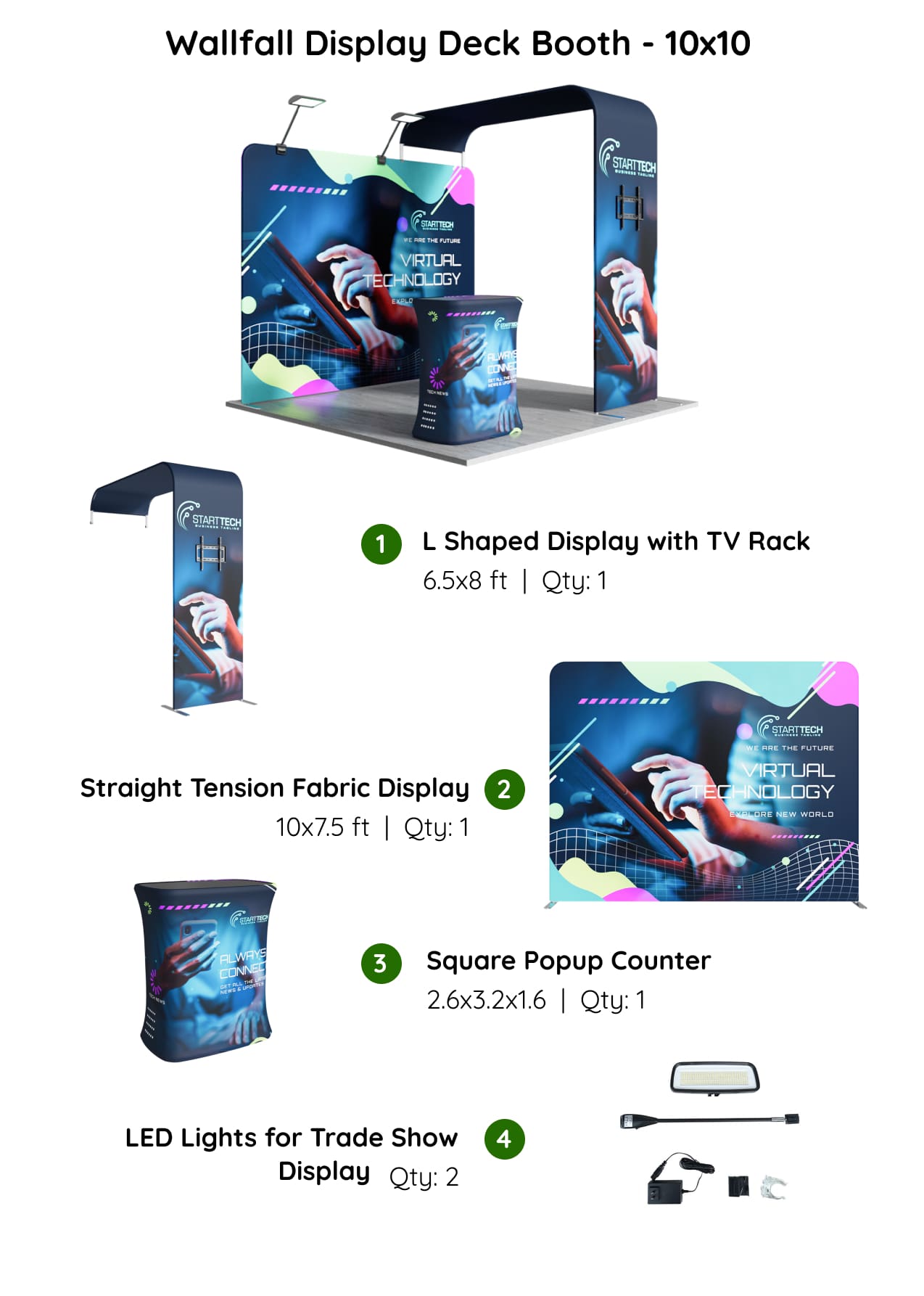 Wallfall Display Deck Booth - 10x10 Components