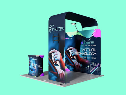 Wallfall Display Deck Booth - 10x10 Side View