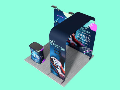 Wallfall Display Deck Booth - 10x10 Top View
