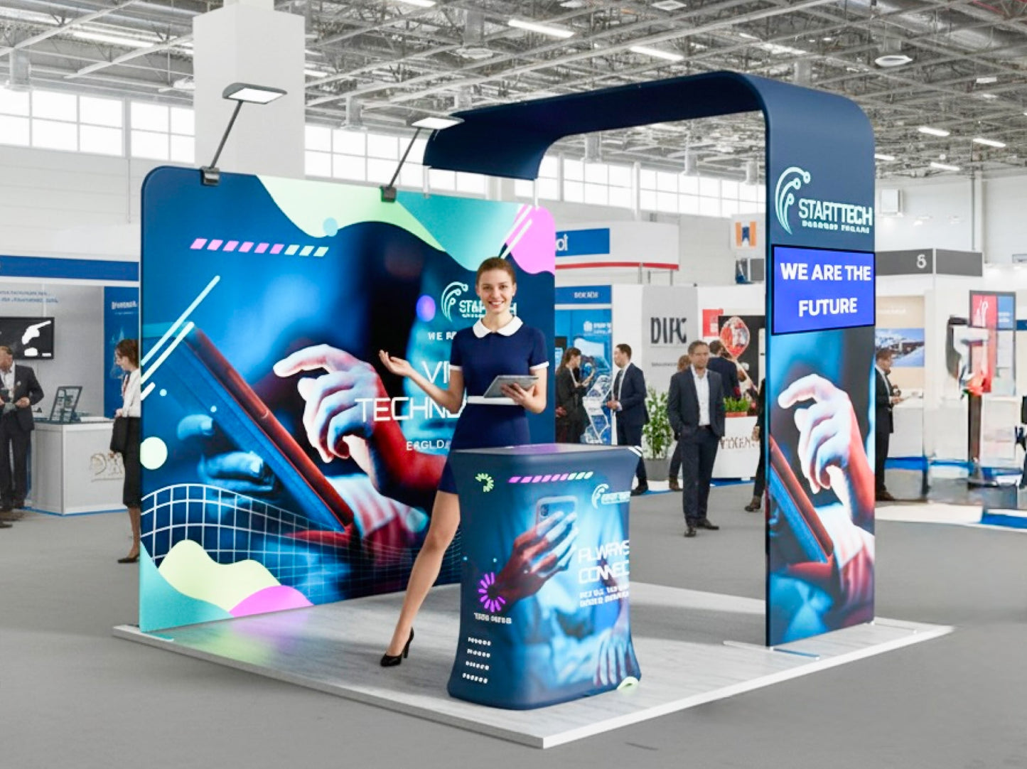 Wallfall Display Deck Booth Ready for Trade Show