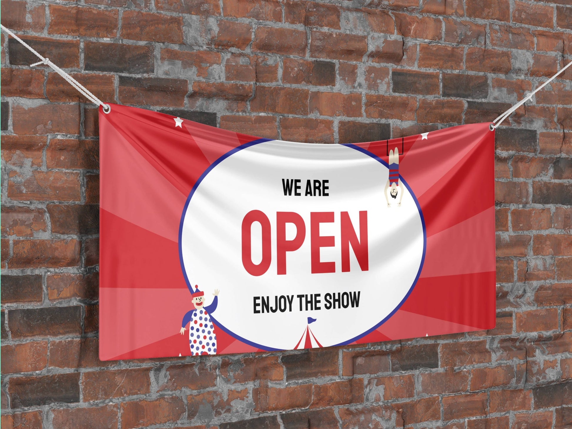 We are Open Vinyl Banner
